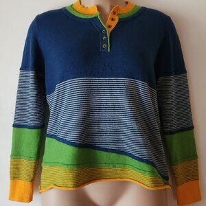 **WAW**Cute sweater sz XXL blue green color block EUC